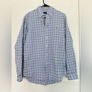 Ralph Lauren blue/white plaid, button-down Sz Med